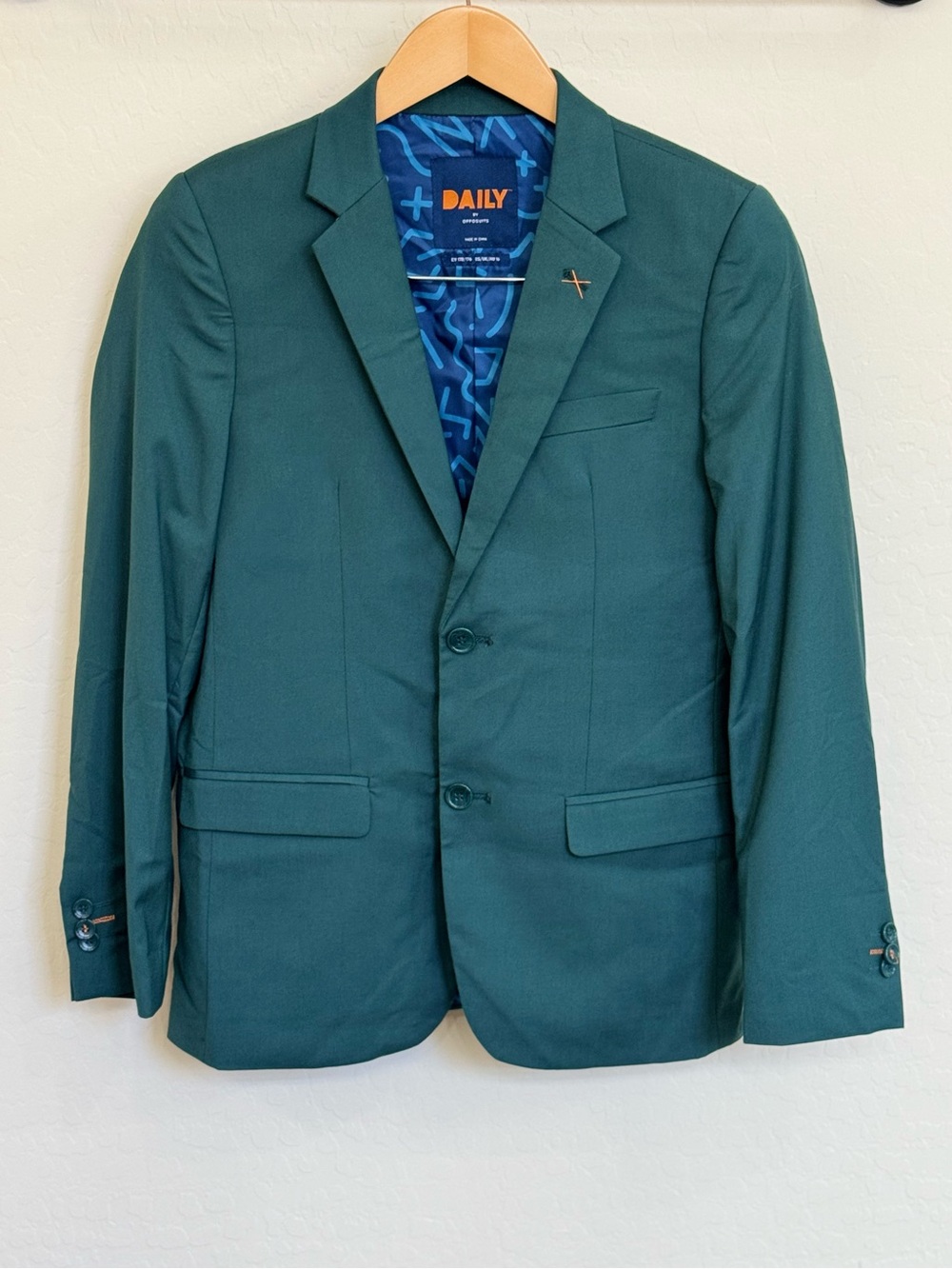 OppoSuits Daily Boys Posy Green Blazer Suit Jacket Teal Size 16